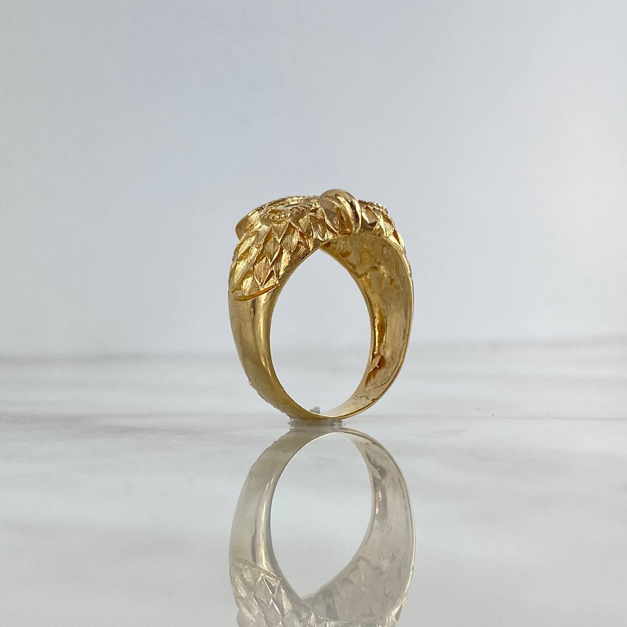 Anillo Búho 8.65gr / T10 1/2 / Circones Azules Oro Amarillo