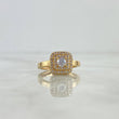 Anillo Solitario Halo Cuadrado Tupido 3gr / T5 3/4 / Circones Blancos Oro Amarillo