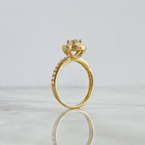 Anillo Solitario Halo Cuadrado 3.2gr / T6 1/2 / Circones Blancos Oro Amarillo