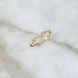 Anillo Solitario Nudos 1.2gr / T7 / Circones Blancos Oro Amarillo