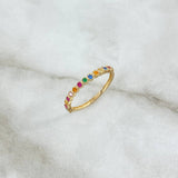 Anillo Churumbela Circular 1.7gr / T8 / Circones de Colores Oro Amarillo