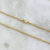 Cadena Militar 18.65gr / 60cm / 3mm Bolas Diamantadas Oro Amarillo *