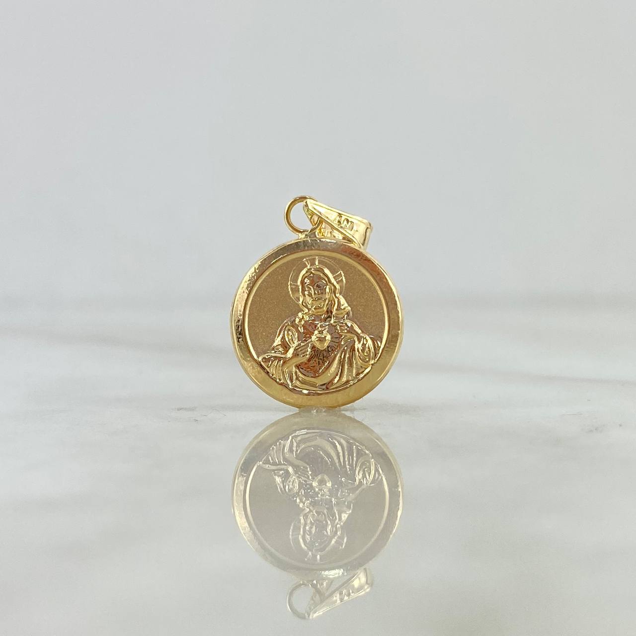 Dije Sagrado Corazón de Jesús & Virgen del Carmen 1gr / 2.4cm / Troquelado Oro Amarillo