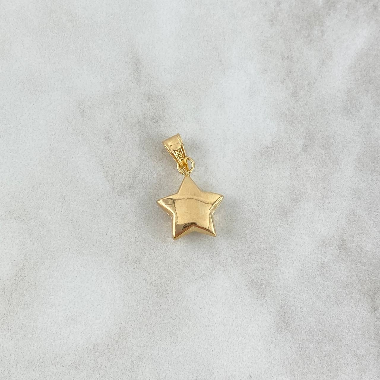 Dije Estrella 0.6gr / 2cm / Troquelada - Cargador Liso Oro Amarillo