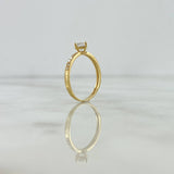 Anillo Solitario Churumbela 1.45gr / T4 / Circulo Circon Blanco Oro Amarillo