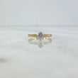 Anillo Solitario Churumbela 1.45gr / T4 / Circulo Circon Blanco Oro Amarillo