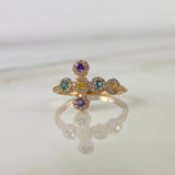 Anillo Cruz Tupida  2.25gr / T5 3/4 / Circones Blancos Celestes Lilas Amarillos Oro Amarillo