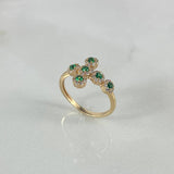 Anillo Cruz Tupida  2.2gr / T5 3/4 / Circones Blancos Verdes Oro Amarillo