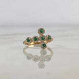 Anillo Cruz Tupida  2.2gr / T5 3/4 / Circones Blancos Verdes Oro Amarillo