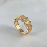 Anillo Cubano 4.3gr / T6 1/4 / Circones Blancos Oro Amarillo