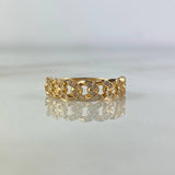 Anillo Cubano 2.55gr / T6 1/4 / Circones Blancos Oro Amarillo