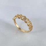 Anillo Cubano 2.55gr / T6 1/4 / Circones Blancos Oro Amarillo