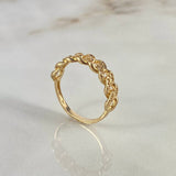 Anillo Cubano 2.55gr / T6 1/4 / Circones Blancos Oro Amarillo