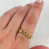 Anillo Cubano 2.6gr / T7 1/4 / Circones Colores Oro Amarillo