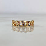 Anillo Cubano 2.6gr / T7 1/4 / Circones Colores Oro Amarillo