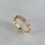 Anillo Corazones S 2.4gr / T7 / Circones Blancos Oro Amarillo