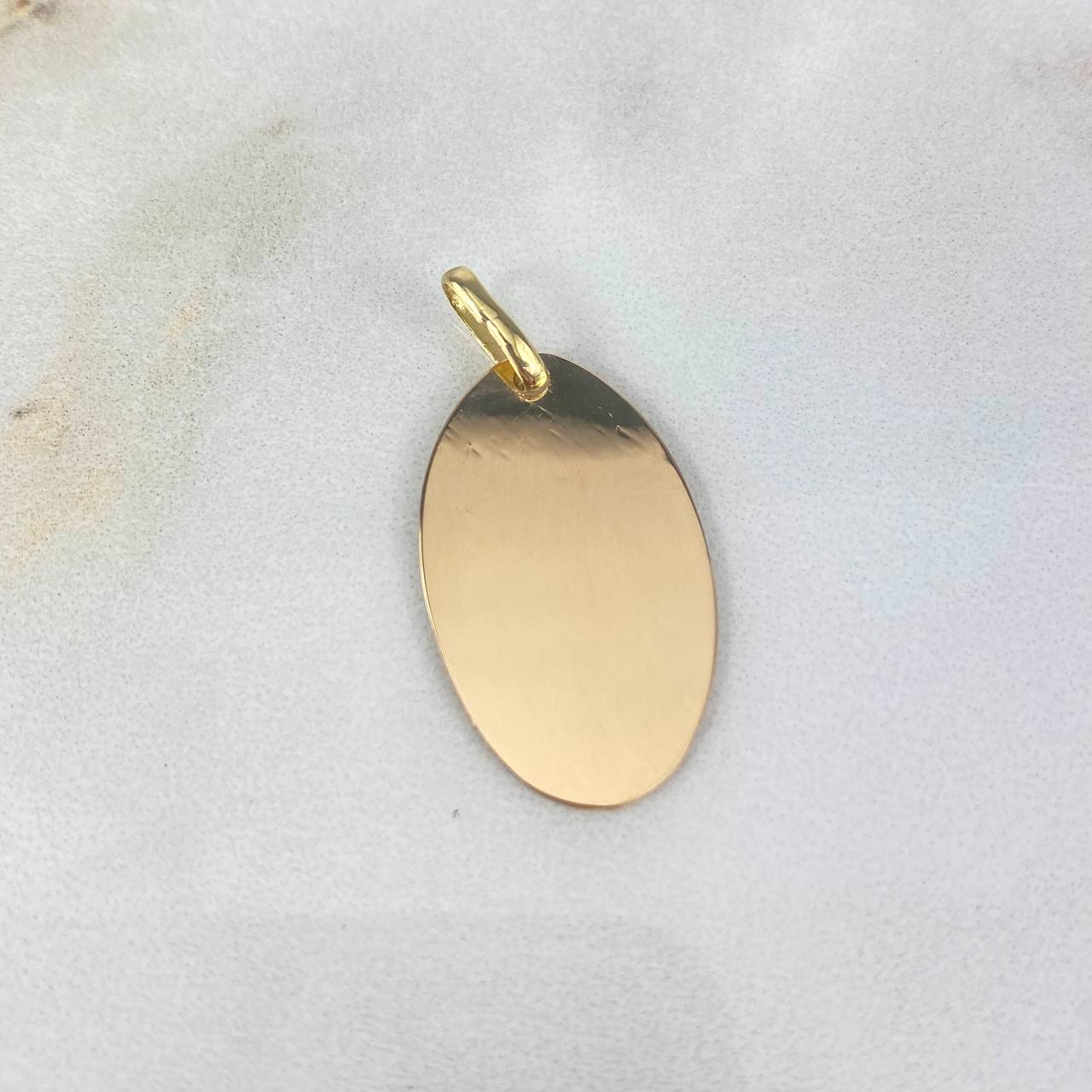 Dije Placa Ovalada Lisa 1.8gr / 3cm / 1.5mm*2.4mm Oro Amarillo