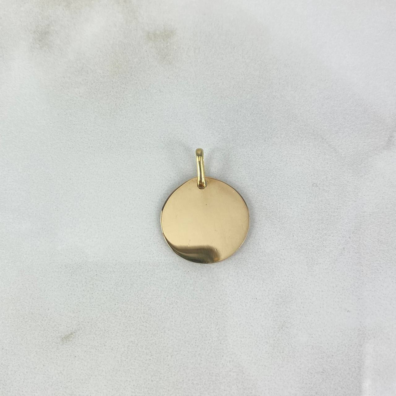 Dije Placa Circular Lisa 1.3gr / 1.3cm / 1.7mm Oro Amarillo