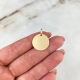 Dije Placa Circular Lisa 1.55gr / 2cm / 1.9mm Oro Amarillo