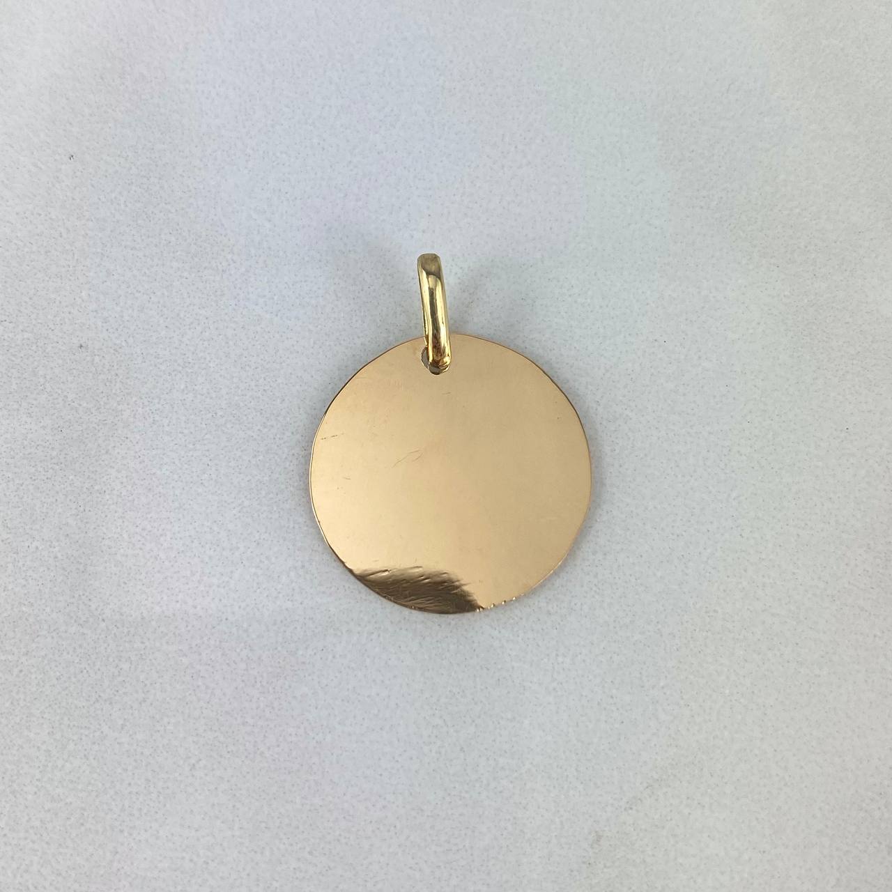 Dije Placa Circular Lisa 1.65gr / 2cm / 1.9mm Oro Amarillo