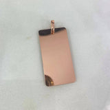 Dije Placa Rectangular Lisa 2.5gr / 3.4cm / 1.5mm*2.8mm Oro Rosa