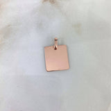 Dije Placa Cuadrado Liso 1.2gr / 2.3cm / 1.4mm*1.6mm Oro Rosa