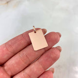 Dije Placa Rectangular Lisa 1.7gr / 2.6cm / 1.5mm*2.0mm Oro Rosa