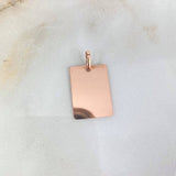 Dije Placa Rectangular Lisa 1.75gr / 2.8cm / 1.5mm*2.2mm Oro Rosa