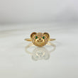 Anillo Oso 2.15gr / T6 3/4 / Circones Blancos Verdes Oro Amarillo