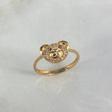 Anillo Oso 1.95gr / T6 1/2 / Circones Blancos Cafes Oro Amarillo