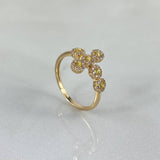 Anillo Cruz Tupida 2.1gr / T5 3/4 / Circones Blancos Amarillos Oro Amarillo