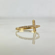 Anillo Cruz 1.35gr / T7 1/2 / Circones Blancos Oro Amarillo