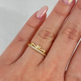 Anillo Linea De Corazones 1.55gr / T6 / Oro Amarillo