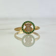 Anillo Oso TS 2.05gr / T6 3/4 / Circones Blancos Verdes Oro Amarillo