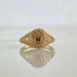 Anillo Sello Corona RX 2.55gr / T7 1/4 / Circones Blancos Oro Amarillo