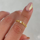 Anillo Cubano 1.2gr / T5 3/4 / Circon Blanco Oro Amarillo