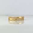 Anillo Rectangulos 2.65gr / T8 3/4 / Circones Blancos Oro Amarillo *