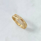 Anillo Rectangulos 2.65gr / T8 3/4 / Circones Blancos Oro Amarillo *