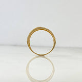 Anillo Rectangulos 2.65gr / T8 3/4 / Circones Blancos Oro Amarillo *