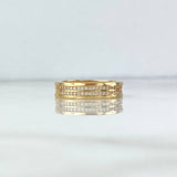 Anillo Rustico Doble Carril 5.3gr / T7 1/2 / Circones Blancos Oro Amarillo *