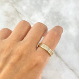 Anillo Rustico Doble Carril 5.3gr / T7 1/2 / Circones Blancos Oro Amarillo *