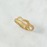 Anillo Serpiente 2gr / T7 1/4 / Circones Verdes Oro Amarillo *