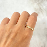 Anillo Rustico Carril 3.7gr / T7 1/2 / Circones Blancos Oro Amarillo *