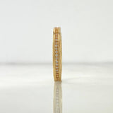 Anillo Rustico Carril 3.7gr / T7 1/2 / Circones Blancos Oro Amarillo *