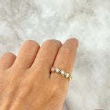 Anillo Lazo Churumbela 3.35gr / T7 1/2 / Circones Blancos Oro Amarillo *