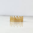 Anillo Corona 2.35gr / T6 / Circones Blancos Oro Amarillo *