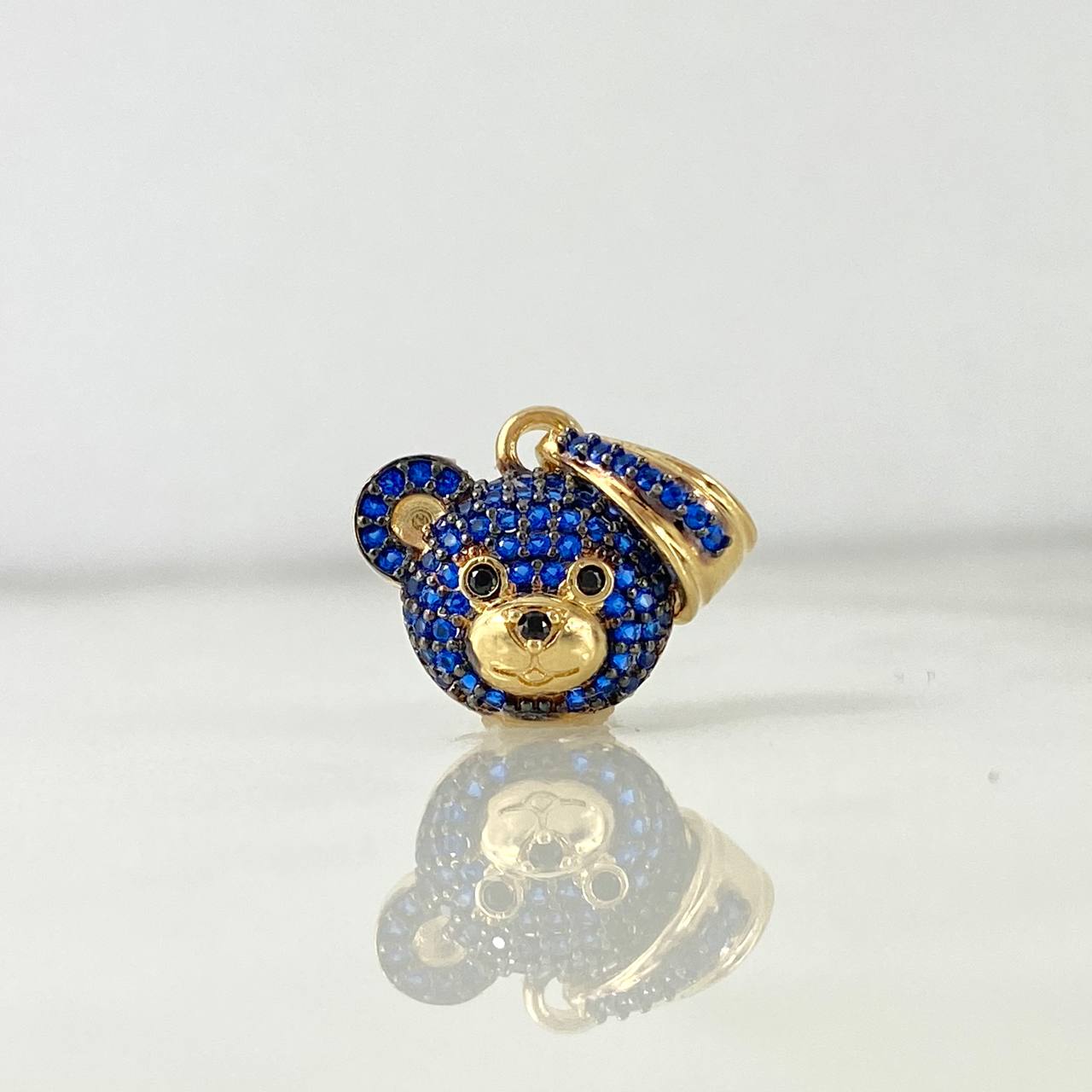 Dije Cabeza De Oso 2.8gr / 2cm / Circones Azules Oro Amarillo *