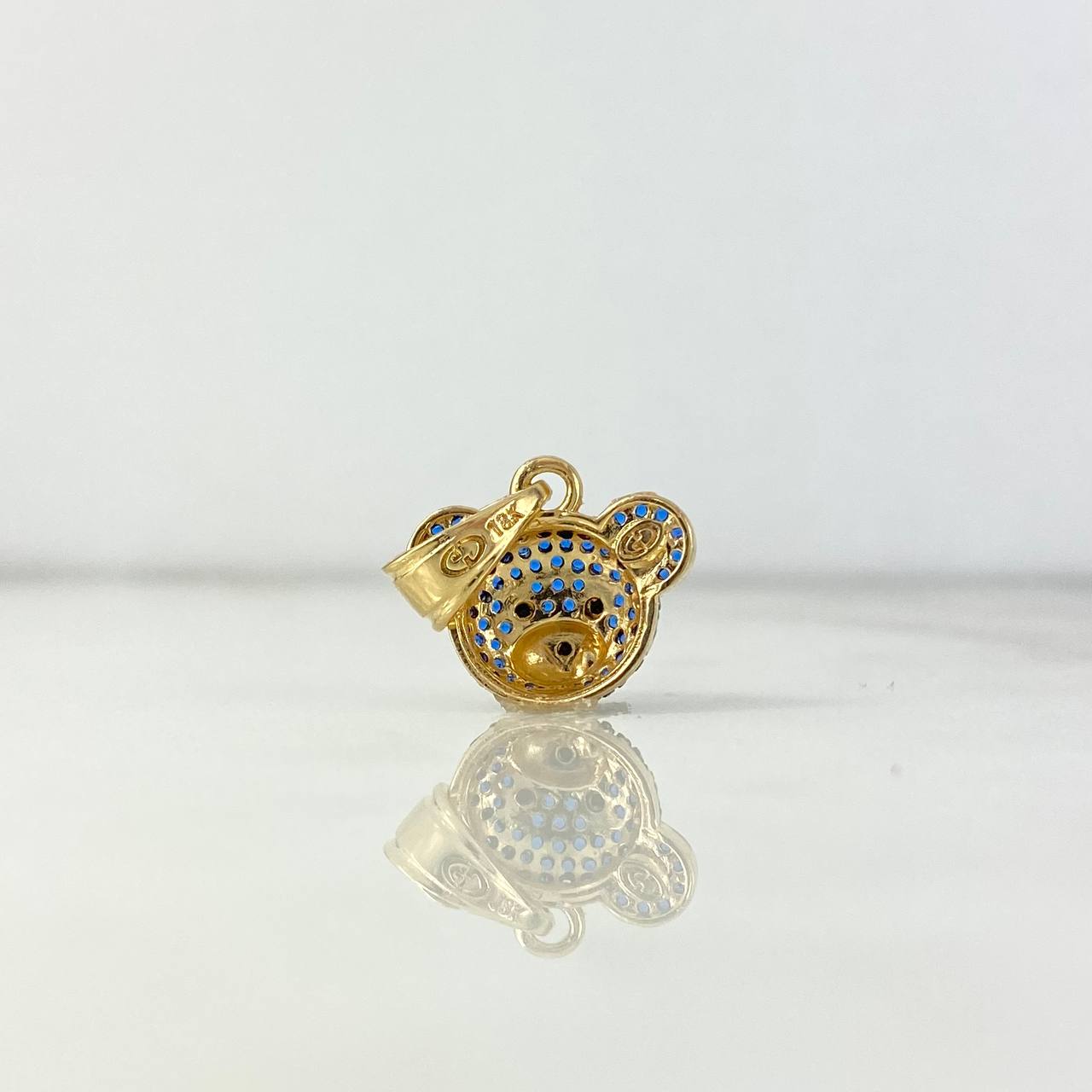 Dije Cabeza De Oso 2.8gr / 2cm / Circones Azules Oro Amarillo *