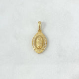 Dije Medalla Virgen Guadalupe 2gr / 2.5cm / Circones Blancos Oro Amarillo *