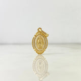 Dije Medalla Virgen Guadalupe 2gr / 2.5cm / Circones Blancos Oro Amarillo *